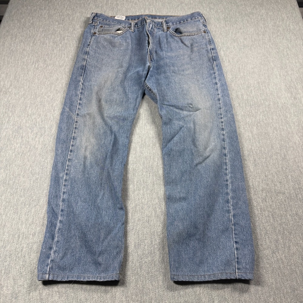 Levi's Jeans Mens 36x29 Blue 505 Regular Fit Denim Straight Leg Faded Casual
